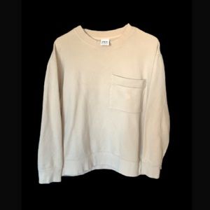 Zara Beige Crewneck with Large Front Pocket Size Medium